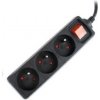 GEMBIRD predlžovačka 3FR/10A/C14, 0,6m, čierna, EG-PSU3F-01