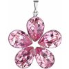 Evolution Group Prívesok bižutéria so Swarovski krištáľmi ružový kvietok 54037.3