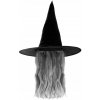 ČARODEJNÍCKY KLOBÚK S ČIERNYMI HALLOWEENSKYMI VLASMI