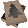 Krabica s okienkom 25x20x5cm VIANOCE/stromček pár Hnedá