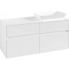 VILLEROY & BOCH Collaro závesná skrinka pod umývadlo na dosku (umývadlo vpravo), 4 zásuvky, 1200 x 500 x 548 mm, Glossy White, C11400DH