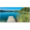 Foto obraz sklo tvrzené Mólo nad jazerom 100x50 cm