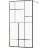 MEXEN/S - KIOTO Sprchová zástena WALK-IN 70x200 cm 8 mm, zlatá čierny vzor 2 800-070-101-50-78