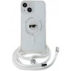 Karl Lagerfeld IML Crossbody Karl Head Magsafe Zadný kryt pre iPhone 15 Transparent