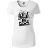 Šachový stôl - Dámske tričko z organickej bavlny Origin (GOTS) - 2XL ( Biela )