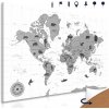 Obraz na korku čiernobiela mapa s charakteristickými zvieratami