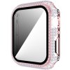 AppleKing puzdro osadené kamienky s tvrdeným sklom pre Apple Watch 38 mm - ružové - možnosť vrátiť tovar ZADARMO do 30tich dní