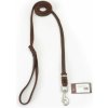 Vodítko výstavné (predvádzacie) s uškom, 15mm/220cm, chrómová karabína, koža, hnedé