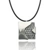 Náhrdelník na koži, GAMBIT, strieborná