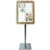 Tabuľa z tvrdého dreva s nerezovým okrajom, 57x75 cm, Dub MCS-4A4-OAK