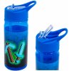 Plastová fľaša s výsuvnou slamkou AquaPure BLUE PIXEL, 450ml, 511025003