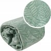 Pistáciovozelená deka PALOMA s reliéfnym rastlinným vzorom
