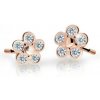 Cutie Jewellery Detské kvietkové náušnice z ružového zlata C2744-30-X-4 biela