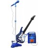 Kruzzel 22409 Detská rocková elektrická gitara na batérie + zosilňovač a mikrofón modrá