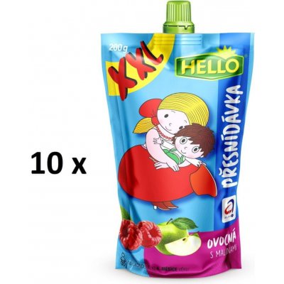 Hello XXL ovocná kapsička s malinami 10 x 200 g