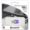 Kingston USB flash disk OTG, USB 3.0, 128GB, Data Traveler microDuo3 G2, stříbrno-fialový, DTDUO3CG3/128GB, USB A / USB C