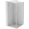 MEXEN/S - Lunar-F Duo sprchovací kút skladacie dvere 80 x 80, transparent, zlato kartáčovaná 836-080L-080P-55-00