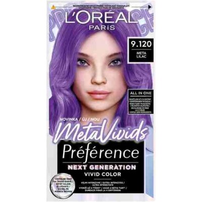 L'Oréal Paris Préférence Meta Vivids semipermanentní barva na vlasy 9.120 Meta Lilac 75 ml