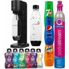Saturátor na výrobu sódy SodaStream čierny 1001 ml s fľašou a sirupmi