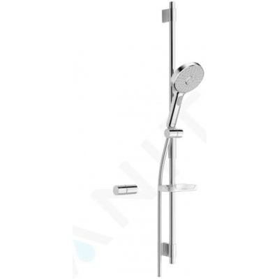 HANSA Activejet Set sprchovej hlavice, 3 prúdy, tyče a hadice, svetlosivá/chróm