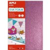 Apli Pěnovka se třpytkami růžová modrá stříbrná černá 210 x 297 x 2 mm A4 4 listy