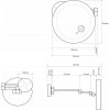 Sapho X Round Black XR016B kozmetické zrkadlo s LED čierne