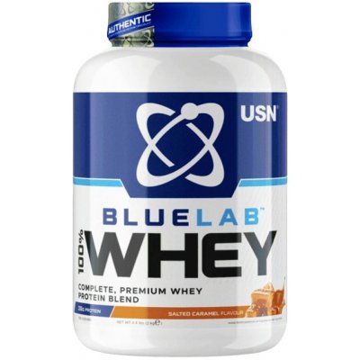 USN (Ultimate Sports Nutrition) USN Bluelab 100% Whey Premium Protein 2000 g - slaný karamel + USN Šejkr Steel Qhush 750 ml ZADARMO