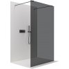 CERANO - Sprchová zástena Walk-in Onyx Duo Ľ/P - 8 mm - hranatá vzpera - čierna matná, grafitové sklo - 140x200 cm