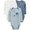 CARTER'S Body dlhý rukáv Blue Dogs chlapec LBB 3ks 24m