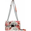 SARA MODA Crossbody dámska kabelka na retiazke s potlačou 6257 oranžová