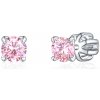 Olivie Strieborné 4mm náušnice PIPPI PINK 8368 Ag 925; ≤1 g.