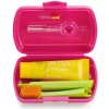 Curaprox cestovný - Set zubná kefka + CPS medzizubné kefky 2 ks + zubná pasta 10 ml - magenta
