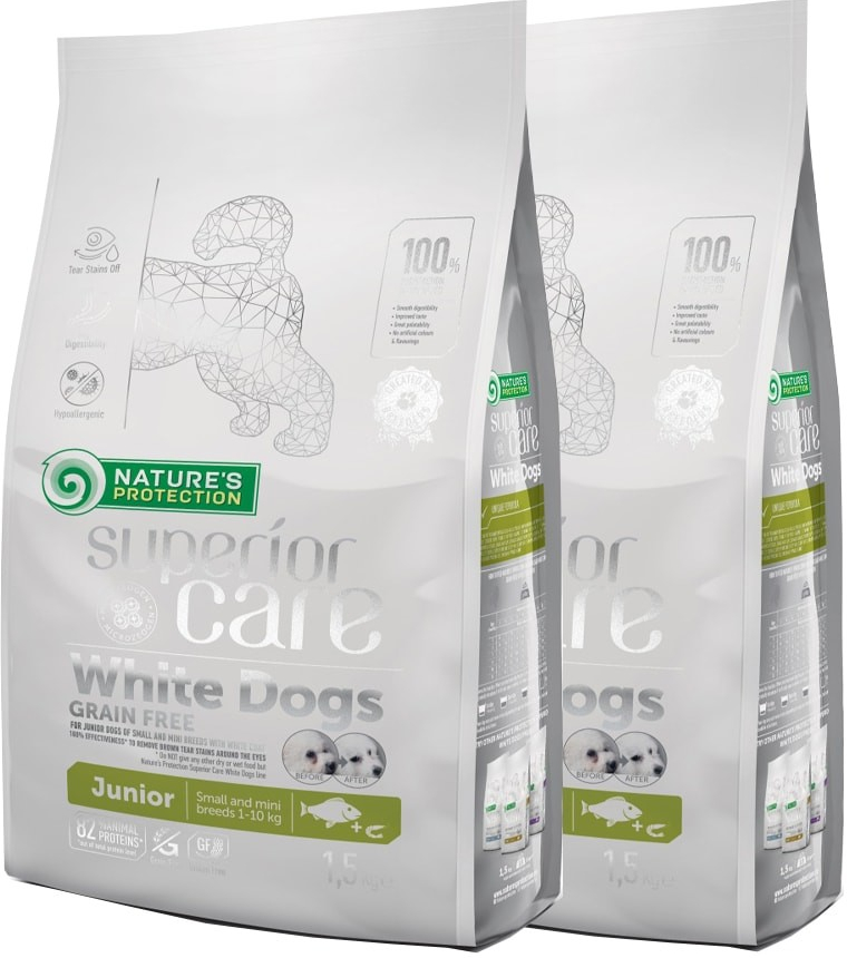 Natures Protection Superior care white dog GF junior white fish Small & Mini 2 x 10 kg