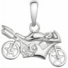 Strieborný prívesok motorka 64008
