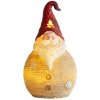 Postavička MagicHome Vianoce, Santa okrúhly stredný, LED, polyresin, 3xAAA, 28,5 cm