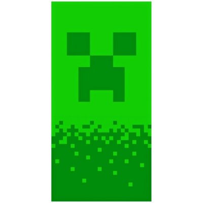 Jerry Fabrics · Plážová osuška Minecraft - motív Digital Creeper - 100% bavlna - 70 x 140 cm