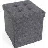 SONGMICS Úložný sedací box čalúnený skladací 38x38 cm tmavosivý