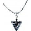 Lampglas Elegantný náhrdelník Black Marble Triangle s rýdzim striebrom v perle Lampglas NTA2