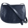 TALIANSKE Stredná dámska kožená kabelka crossbody Talianska modrá Vera pelle Viera
