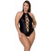 Passion Plus Size NANCY Body Black, koženkové body