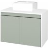 Dreja Skrinka pod umývadlo VISIT SZD2 70 (umývadlo Gladi) - N01 Biela lesk / Úchytka T33 - čierna mat / L20 Mint Grey vysoký lesk