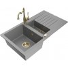 MEXEN/S MEXEN/S - Matias granitový drez 1.5 s odkvapkávačom vrátane batérie Carla, šedá 6502-71-670700-50