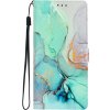 Diárové puzdro na Motorola Moto E13 Marble Book zelené