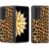 Kožený kryt ABEEL Leopard na Honor Magic V2 - Zlatá