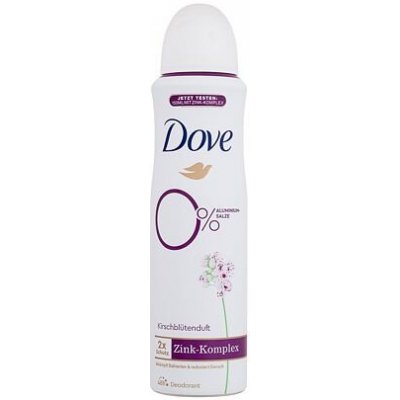 Dove 0% ALU Cherry Blossom 48h 150 ml deodorant pro eliminaci bakterií vznikajících při pocení pro ženy