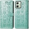 VSETKONAMOBIL 67033 ART ANIMALS Peňaženkový obal pre Motorola Moto G54 5G / G54 Power Edition 5G zelený