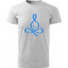 Yoga - lotus modrý (Moňas) - Klasické pánske tričko vyššej gramáže - 3XL ( Svetlosivý melír )