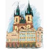 zuty Maľovanie podľa čísel - Týnsky chrám Praha, 80x100 cm, vypnuté plátno na rám (8596530053439)