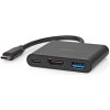 NEDIS USB 3.2 Gen 1 adaptér/ USB-C zástrčka - USB-A zásuvka - USB-C zásuvka/ výstup HDMI/ černý/ box/ 10 cm (CCGB64770BK01)