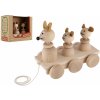 Teddies Tri myšky ťahacie prírodné 22cm v krabici 22x18x12cm